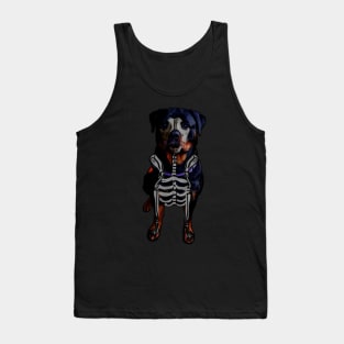 Rottweiler Halloween skeleton Tank Top